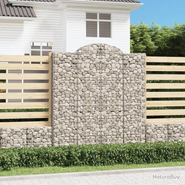 Paniers � gabions arqu�s 2 pcs 200x50x220/240 cm Fer galvanis�