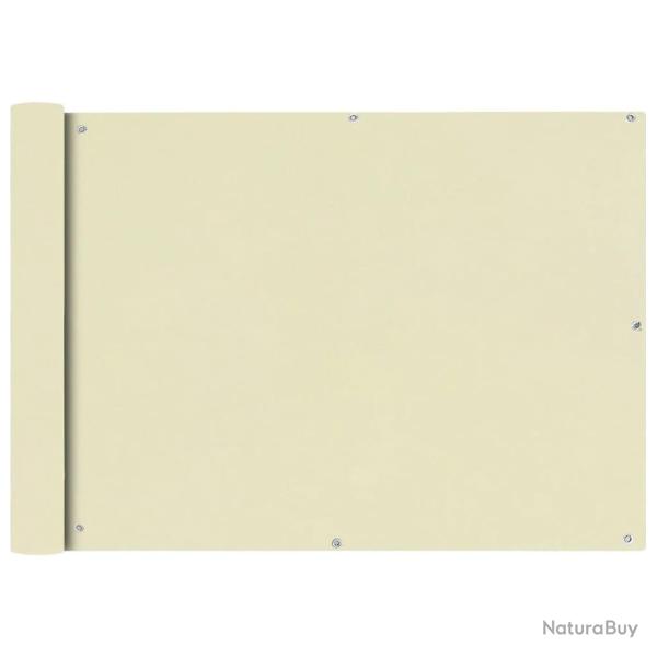 �cran de balcon en tissu Oxford 75x400 cm Cr�me