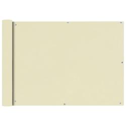 &Eacute;cran de balcon en tissu Oxford 75x600 cm Cr&egrave;me