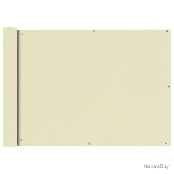 �cran de balcon en tissu Oxford 75x600 cm Cr�me