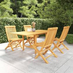 Ensemble &agrave; manger de jardin 5 pcs Bois de teck massif