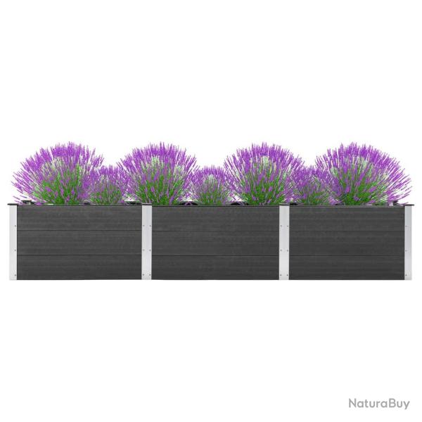 Plate-forme surleve de jardin 300x50x54 cm WPC Gris