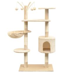 Arbre &agrave; chat avec griffoirs en sisal 125 cm Beige