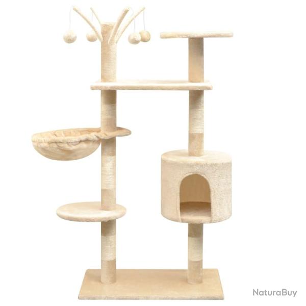 Arbre  chat avec griffoirs en sisal 125 cm Beige