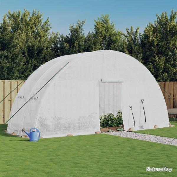 Serre avec cadre en acier blanc 12 m� 6x2x2,85 m