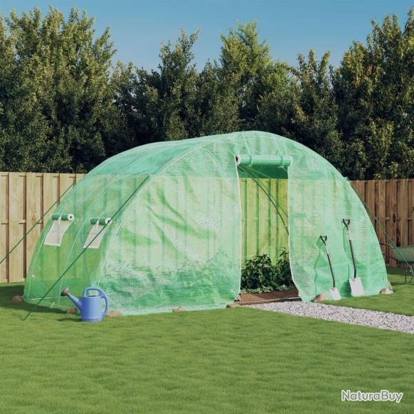Serre avec cadre en acier vert 10 m� 5x2x2,3 m