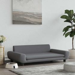 Lit pour chien gris fonc&eacute; 100x54x33 cm velours