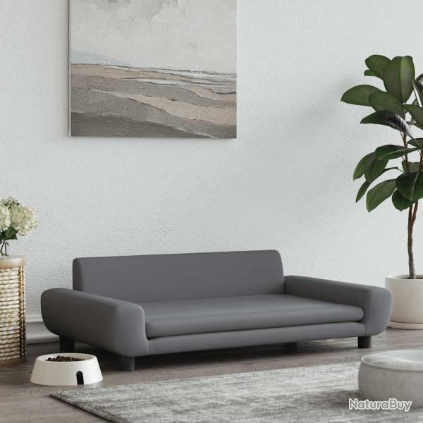 Lit pour chien gris fonc� 100x54x33 cm velours