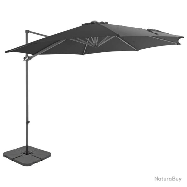 Parasol de jardin avec base portable anthracite