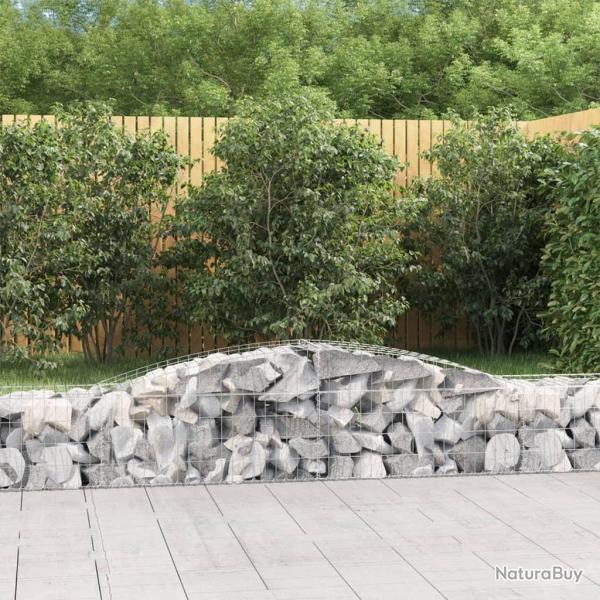Paniers � gabions arqu�s 2 pcs 400x50x40/60 cm Fer galvanis�