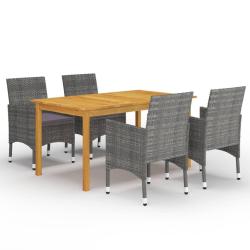 Ensemble &agrave; manger de jardin 5 pcs Gris