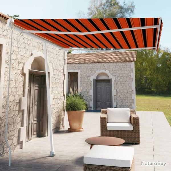 Auvent manuel rtractable sur pied 300x250 cm Orange et marron