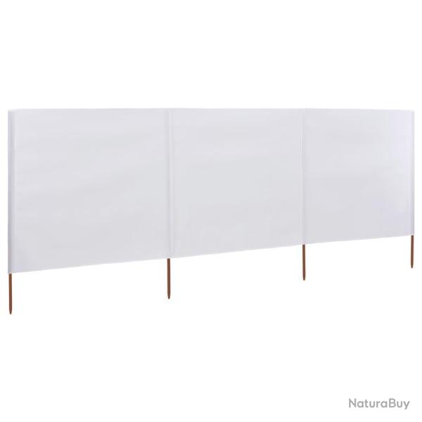 Paravent 3 panneaux Tissu 400 x 120 cm Blanc
