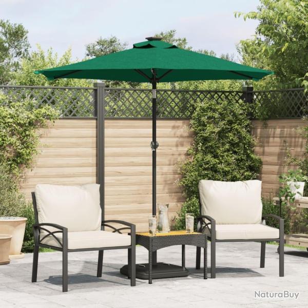 Parasol de jardin avec m�t en acier vert 225x225x212 cm