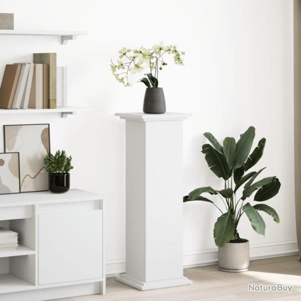 Pi�destal avec rangement blanc 31x30x90 cm bois d'ing�nierie