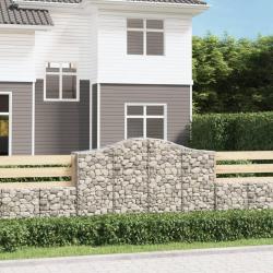 Paniers &agrave; gabions arqu&eacute;s 2 pcs 200x50x120/140 cm Fer galvanis&eacute;