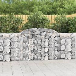 Paniers &agrave; gabions arqu&eacute;s 3 pcs 300x30x100/120 cm fer galvanis&eacute;