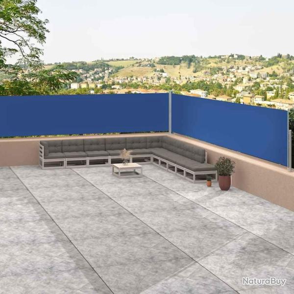 Auvent lat�ral r�tractable Bleu 117x1200 cm