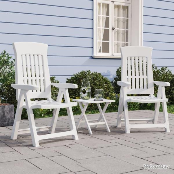 Chaises inclinables de jardin lot de 2 blanc PP
