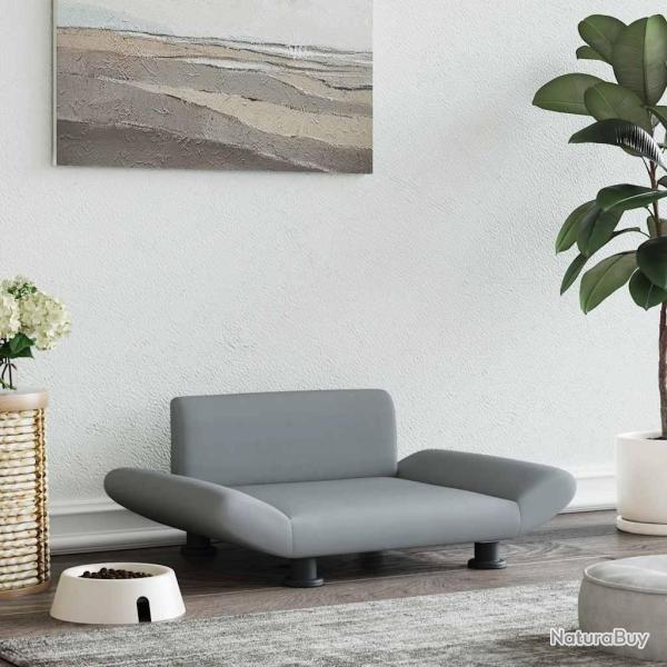 Lit pour chien gris clair 70x45x28 cm tissu