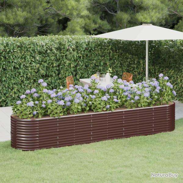 Lit sur�lev� de jardin Acier enduit de poudre marron