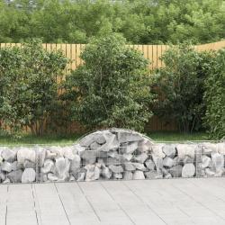 Paniers &agrave; gabions arqu&eacute;s 4 pcs 200x50x40/60 cm fer galvanis&eacute;