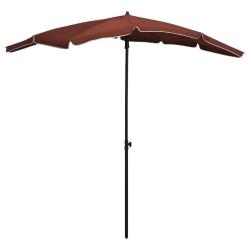 Parasol de jardin avec m&acirc;t 200x130 cm terre cuite
