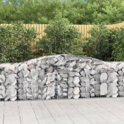 Paniers &agrave; gabions arqu&eacute;s 2 pcs 400x50x80/100 cm Fer galvanis&eacute;