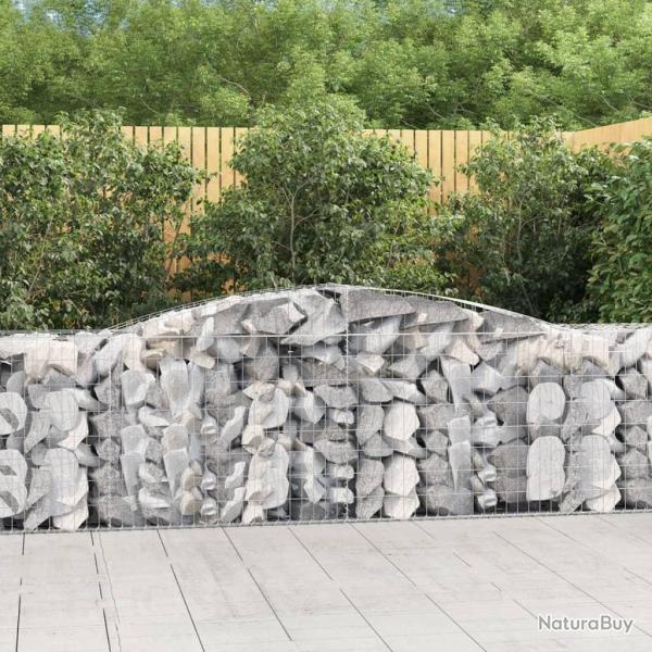 Paniers � gabions arqu�s 2 pcs 400x50x80/100 cm Fer galvanis�