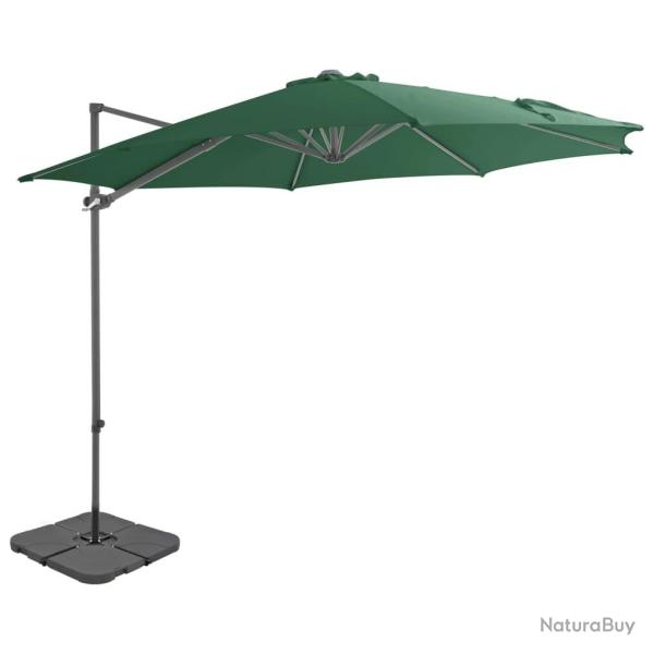 Parasol de jardin avec base portable vert