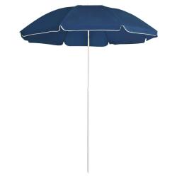 Parasol de jardin avec m&acirc;t en acier bleu 180 cm