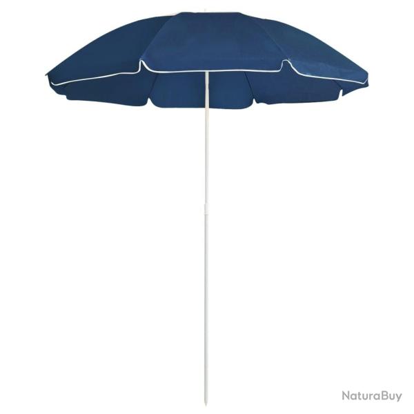 Parasol de jardin avec m�t en acier bleu 180 cm