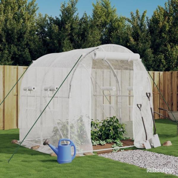 Serre avec cadre en acier blanc 4 m� 2x2x2 m