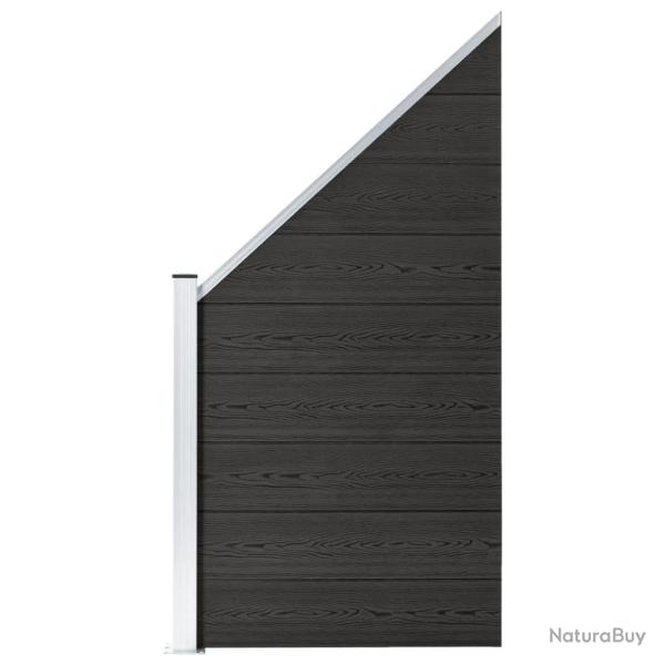Panneau de cl�ture WPC 95x(105-180) cm Gris