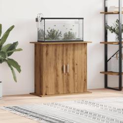 Support d'aquarium ch&ecirc;ne artisanal 81x36x73 cm bois ing&eacute;nierie