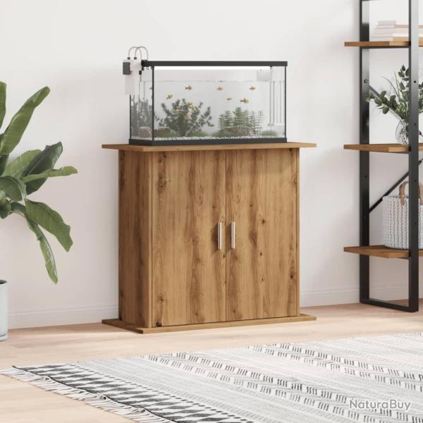 Support d'aquarium ch�ne artisanal 81x36x73 cm bois ing�nierie