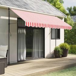 Tissu de remplacement de cantonni&egrave;re d'auvent rouge blanc 3,5 m