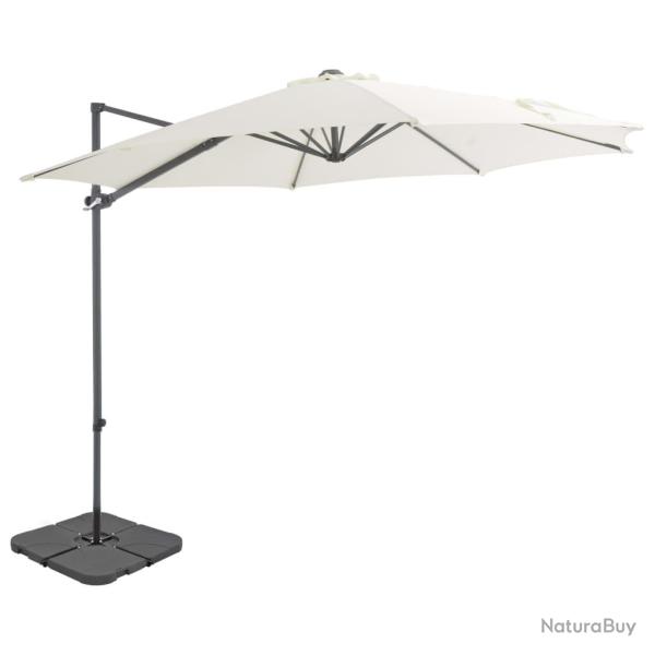 Parasol de jardin avec base portable sable