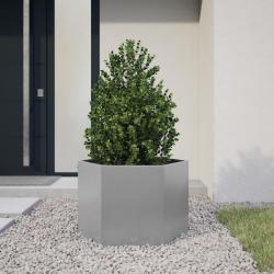 Jardini&egrave;re hexagone 69x60x45 cm acier galvanis&eacute;