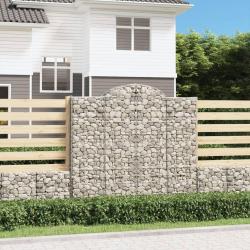 Paniers &agrave; gabions arqu&eacute;s 2 pcs 200x50x180/200 cm Fer galvanis&eacute;