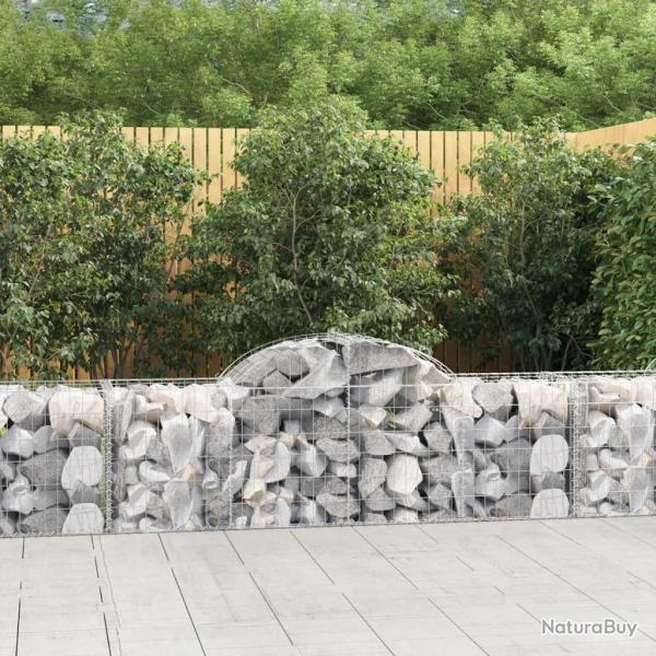 Paniers � gabions arqu�s 2 pcs 200x50x60/80 cm Fer galvanis�