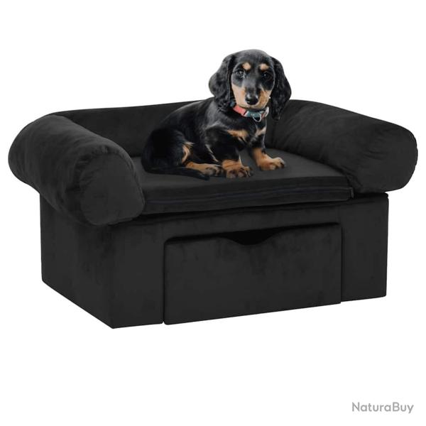 Canap� pour chien avec tiroir Noir 75x50x38 cm Peluche