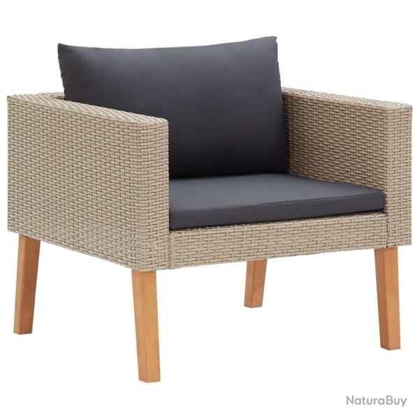 Canap� simple de jardin avec coussins R�sine tress�e Beige