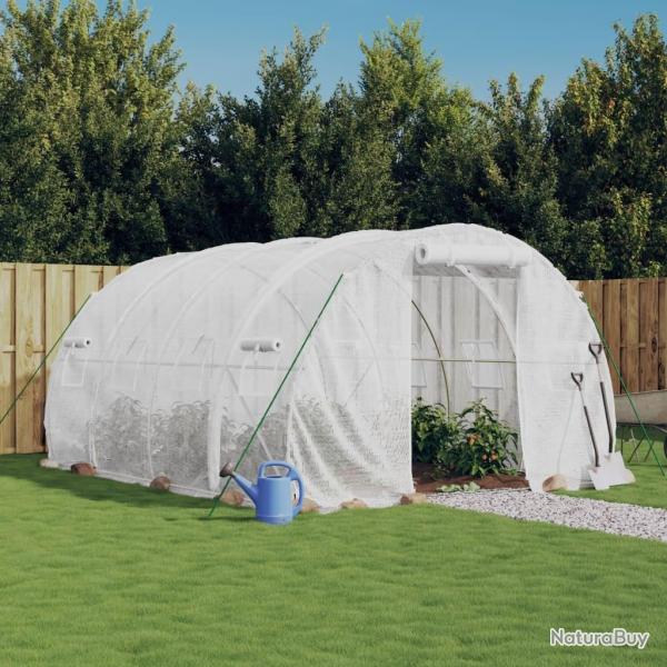 Serre avec cadre en acier blanc 12 m� 4x3x2 m