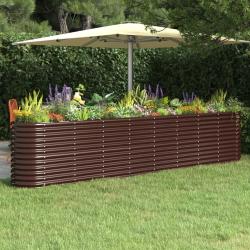 Lit sur&eacute;lev&eacute; de jardin Acier enduit de poudre marron