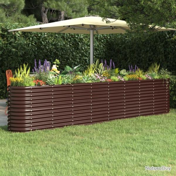 Lit sur�lev� de jardin Acier enduit de poudre marron