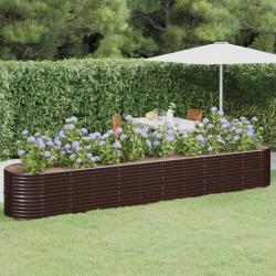 Lit sur&eacute;lev&eacute; de jardin Acier enduit de poudre marron