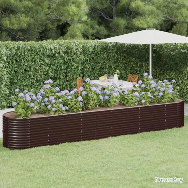 Lit surlev de jardin Acier enduit de poudre marron