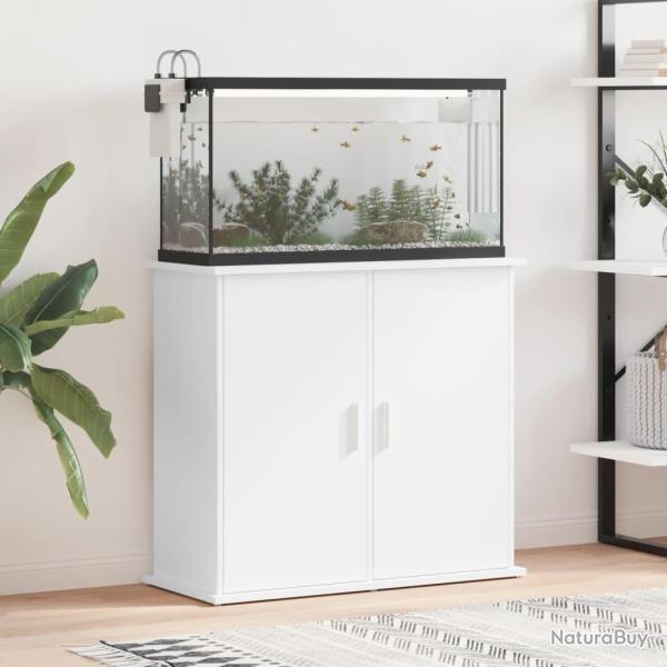 Support pour aquarium blanc 81x36x73 cm bois d'ingnierie