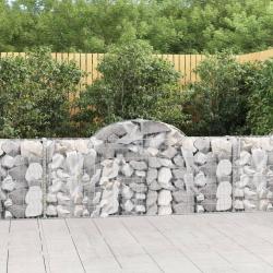 Paniers &agrave; gabions arqu&eacute;s 2 pcs 200x30x80/100 cm Fer galvanis&eacute;